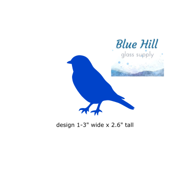 Bird Fusible Glass Precut - 96 COE - 90 COE  Glass - For fused glass - Stained Glass - Mosaic Art - Glass Art Supplies - Blue bird
