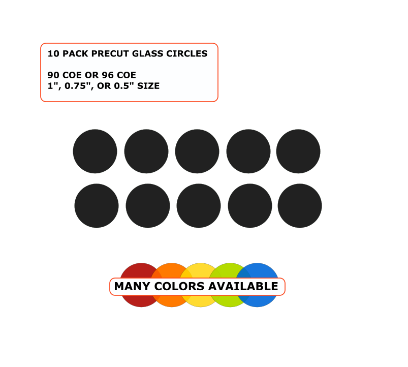 Bullseye 90 COE Clear Glass Circles – 4 Or 5 Pieces, 3mm Thick, Made In USA (MPN 1101.30)