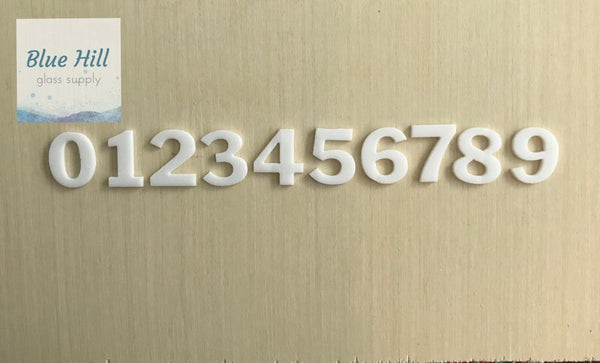 90 COE 1β 2β 3β Precut Glass Numbers - Fusible Bullseye Glass - Precut Glass Shapes - Kiln Fusible Glass - Glass for Crafters - Mosaic Art