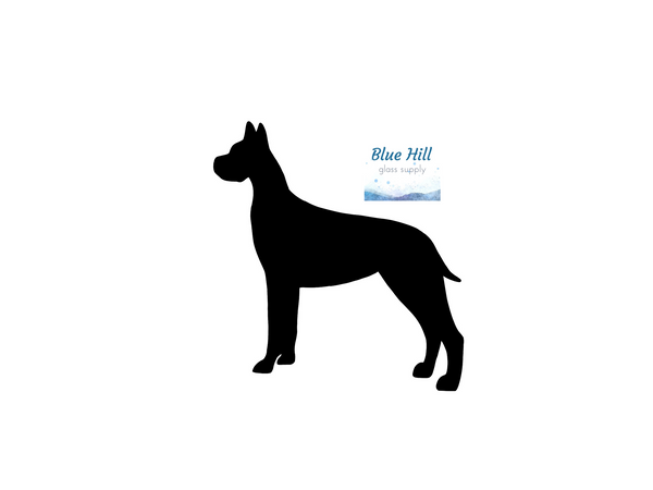 Great Dane Dog Fusible Glass Precut - 96 COE - 90 COE - For fused glass - Stained Glass - Mosaic Art - Glass Art Supplies
