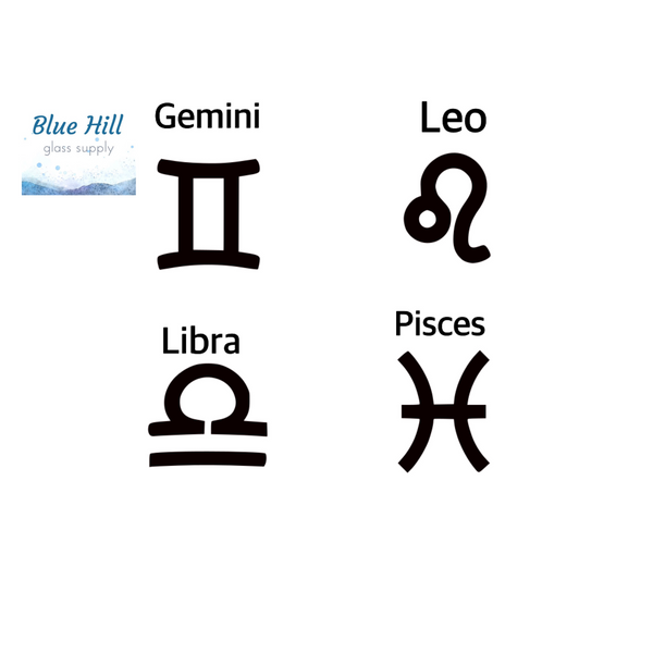 Zodiac Fusible Glass Precut Shapes - ONE Precut - Choose your Zodiac Symbol - 96 COE - 90 COE - For Mosaics, Fusing, Stained Glass Art