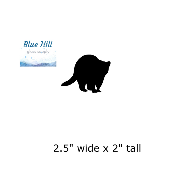 Raccoon Fusible Glass Precut - 96 COE - 90 COE Glass - For fused glass - Stained Glass - Mosaic Art - Glass Art Supplies - Animals