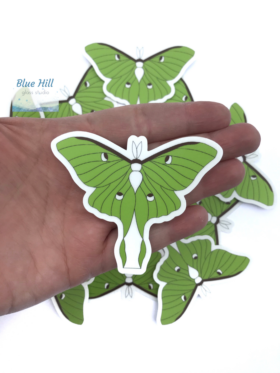 Luna Moth Sticker – Blue Hill Glass