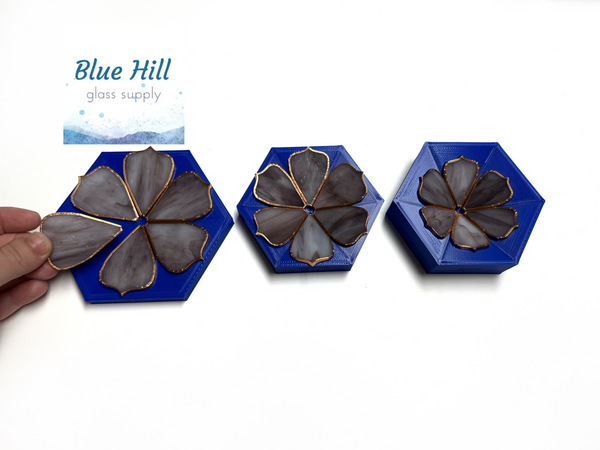 Flower or Succulent Molds for Stained Glass Making - Choose 5 or 6 Petal Layers - Stained Glass Jig - Glass Flower Shape Mold for Artists