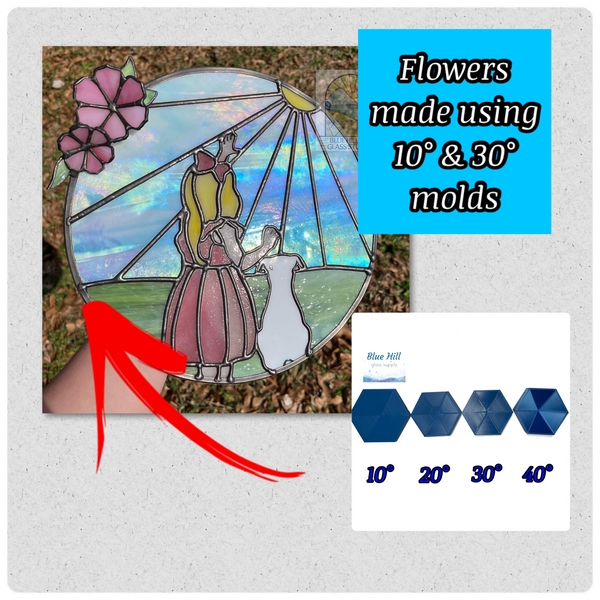 Flower or Succulent Molds for Stained Glass Making - Choose 5 or 6 Petal Layers - Stained Glass Jig - Glass Flower Shape Mold for Artists
