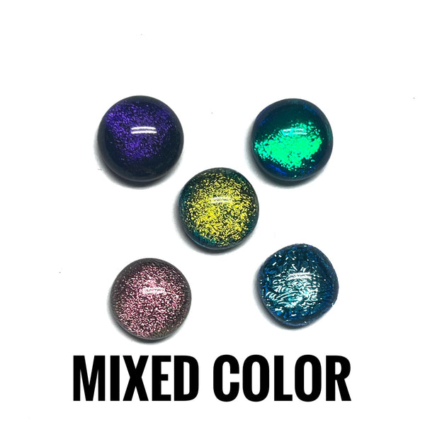 5 Pack Dichroic Glass Gems - Glass Cabochons - Glass Beads - Fused Glass Dichroic Beads - Multiple Colors Available