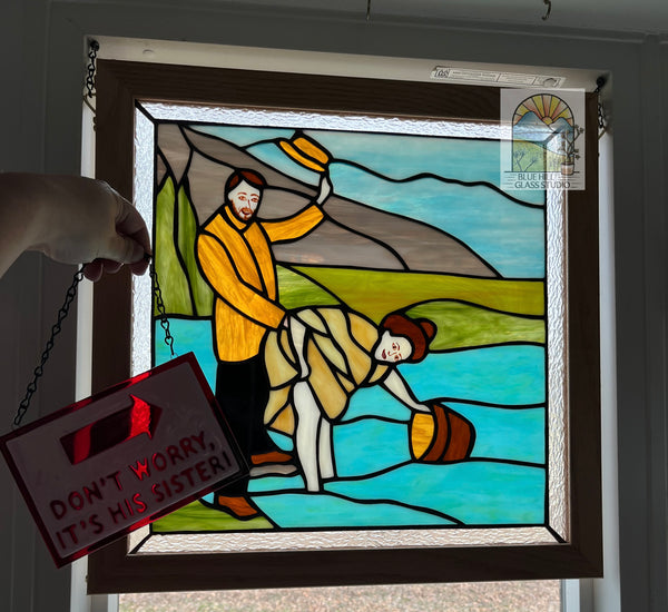 Don’t Worry It’s His Sister - Schitt’s Creek Fan Art - Stained Glass Panel