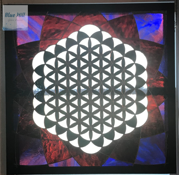 Flower of Life Stained Glass Panel