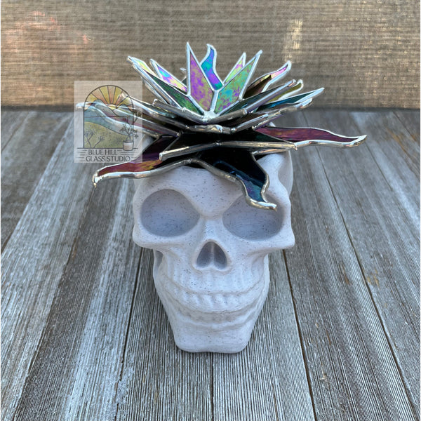 Rainbow Gothic Flower - optional Skull Pot - Succulent Home Decor