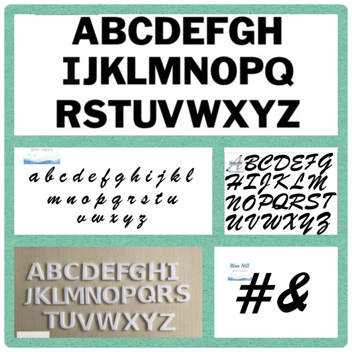 Glazed Letters Precut Glass Letters – Blue Hill Glass