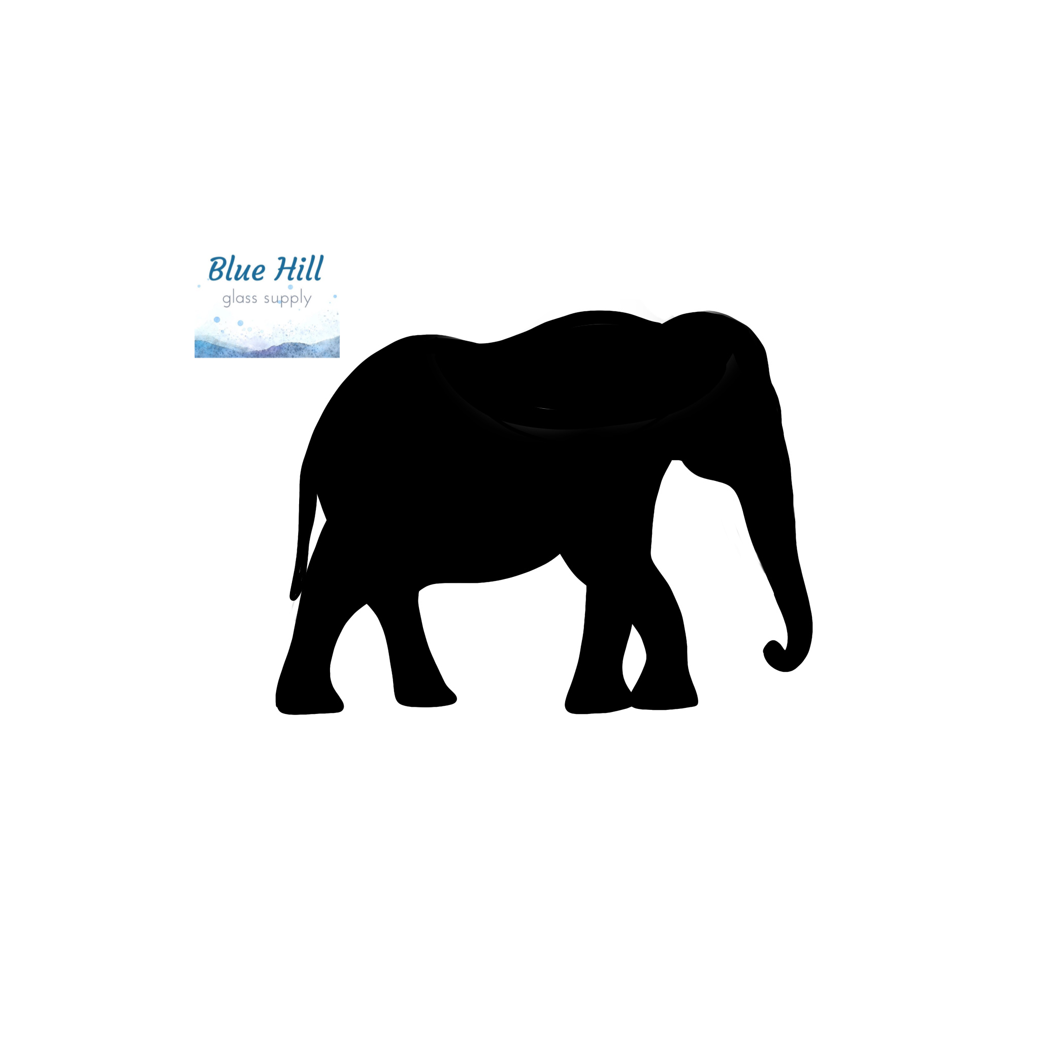 Elephant #2 Fusible Glass Precut - 96 COE Oceanside  - 90 COE Bullseye Glass - For fused glass - Stained Glass - Mosaic Art - Glass Art Supplies