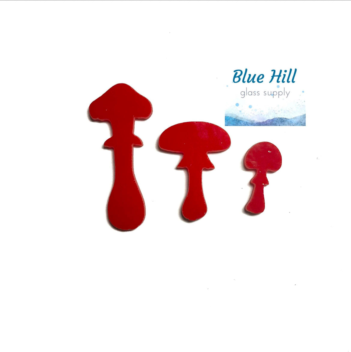 Mushroom 3 Pack Precut Glass Shapes - for Glass Art - Mosaic Art - Stained Glass - Kiln fusible 96 coe or 90 coe glass - Fungi