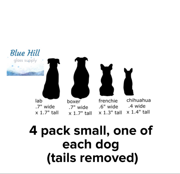 Dogs Backside Fusible Glass Precuts - 96 COE - 90 COE - For fused glass - Stained Glass - Mosaic Art - Glass Art Supplies