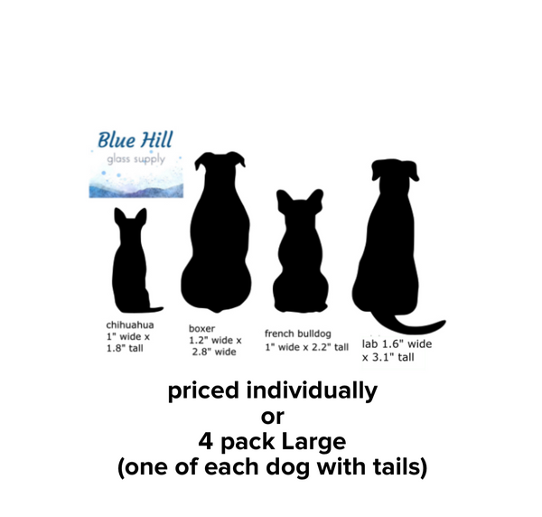 Dogs Backside Fusible Glass Precuts - 96 COE - 90 COE - For fused glass - Stained Glass - Mosaic Art - Glass Art Supplies