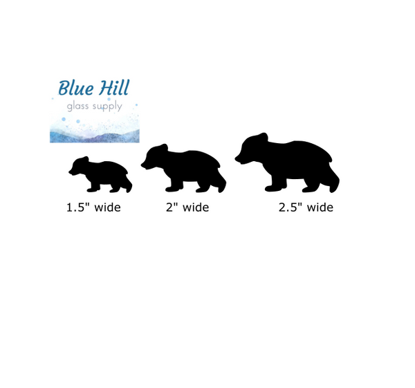 Bear Fusible Glass Precut - 96 COE Oceanside - 90 COE Bullseye Glass - For fused glass - Stained Glass - Mosaic Art - Glass Art Supplies