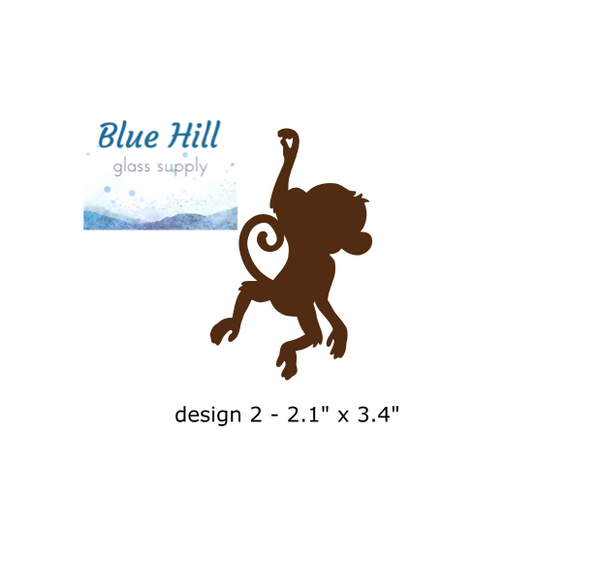 Monkey Fusible Glass Precut - 96 COE - 90 COE Glass - For fused glass - Stained Glass - Mosaic Art - Glass Art Supplies - Monkeys