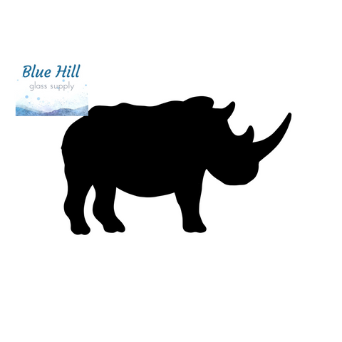 Rhinoceros Fusible Glass Precut - 96 COE Oceanside  - 90 COE Bullseye Glass - For fused glass - Stained Glass - Mosaic Art - Art Rhino