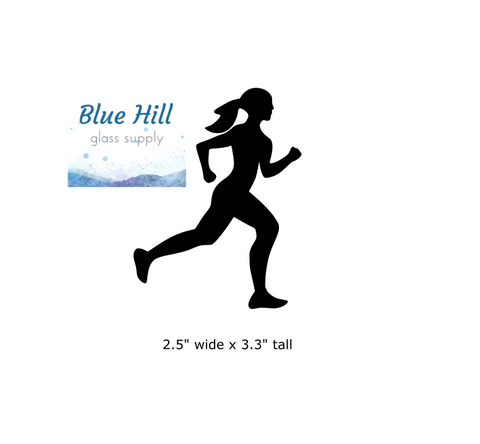 Runner Precut Glass Shape - People Glass Precut - Sport - For Mosaics - Fusible - 90 COE - 96 COE - Stained glass - Running