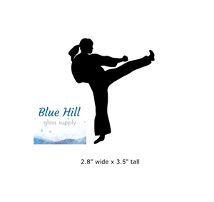Martial Artist Karate Precut Glass Shape - People Glass Precut - Sport - Mosaics - Fusible - 90 COE - 96 COE - Stained glass - Martial Art