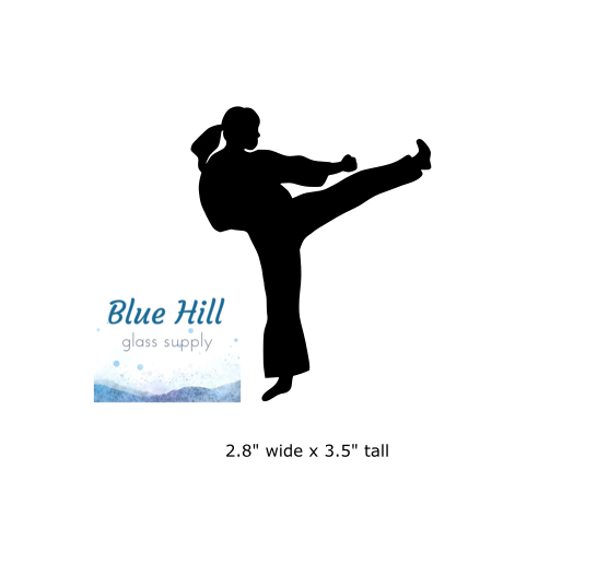 Martial Artist Karate Precut Glass Shape - People Glass Precut - Sport - Mosaics - Fusible - 90 COE - 96 COE - Stained glass - Martial Art