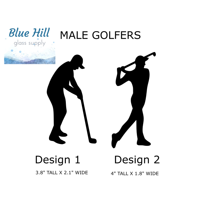 Golf Precut Glass Shape - Golfer - Golf Cart Precut - Sport - For Mosaics - Fusible - 90 COE - 96 COE - Stained glass