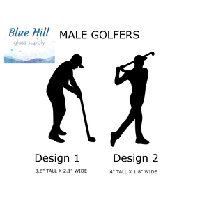 Golf Precut Glass Shape - Golfer - Golf Cart Precut - Sport - For Mosaics - Fusible - 90 COE - 96 COE - Stained glass