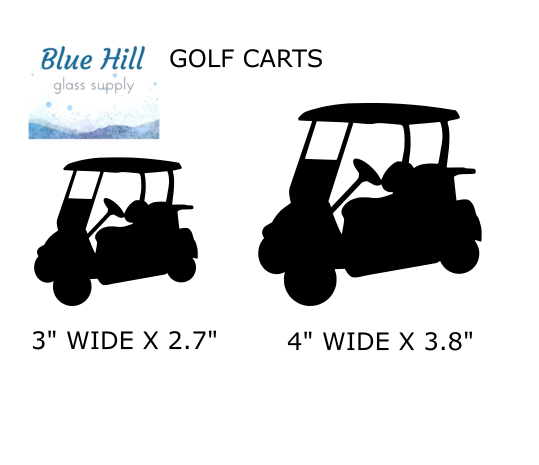 Golf Precut Glass Shape - Golfer - Golf Cart Precut - Sport - For Mosaics - Fusible - 90 COE - 96 COE - Stained glass