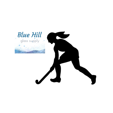 Field Hockey Precut Glass Shape - People Glass Precut - Sport - For Mosaics - Fusible - 90 COE - 96 COE - Stained glass - Sport