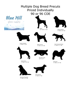 Multiple Breed Dog Fusible Glass Precut - 96 COE or 90 COE- For fused glass - Stained Glass - Mosaic Art - Glass Art Supplies