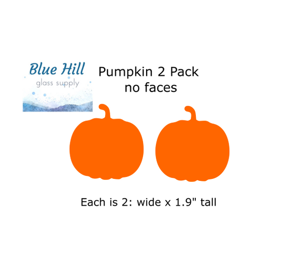 Pumpkin 2 Pack Fusible Glass Precut - 96 COE - 90 COE - Halloween Precut - fused glass - Stained Glass - Mosaic Art -Jack-O-Lanterns