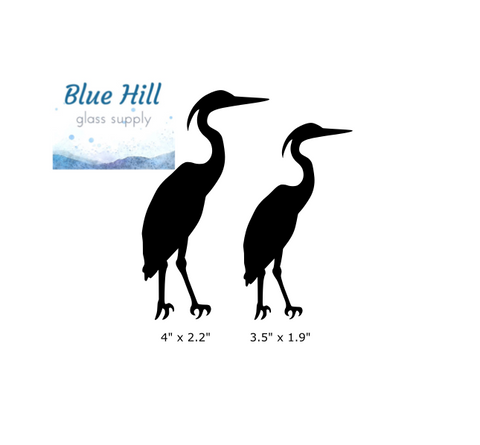 Heron Bird Fusible Glass Precut - 96 COE - 90 COE  Glass - For fused glass - Stained Glass - Mosaic Art - Glass Art Supplies