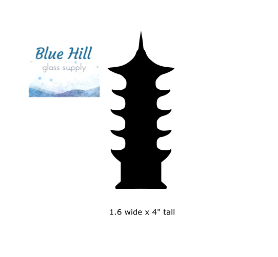 Pagoda Fusible Glass Precut - 96 COE Oceanside Glass - 90 COE Bullseye  - For fused glass - Stained Glass - Mosaic Art - East Asian Temple