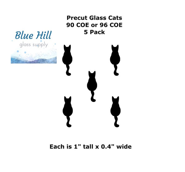 Cat 5 Pack Fusible Glass Precut - 96 COE or 90 COE - For fused glass - Stained Glass - Mosaic Art - Glass Art Supplies