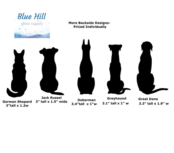 Dogs Backside Fusible Glass Precuts - 96 COE - 90 COE - For fused glass - Stained Glass - Mosaic Art - Glass Art Supplies