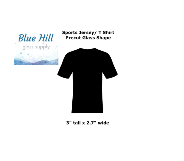 Sports Jersey Precut Glass Shape - Ornaments - Fusible 90 and 96 COE - For Glass Artists - Mosaics - T Shirt