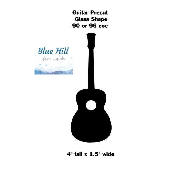 Guitar Precut Glass Shape - for Glass Art - Mosaic Art - Stained Glass - Kiln fusible 96 coe or 90 coe - Musical Instrument