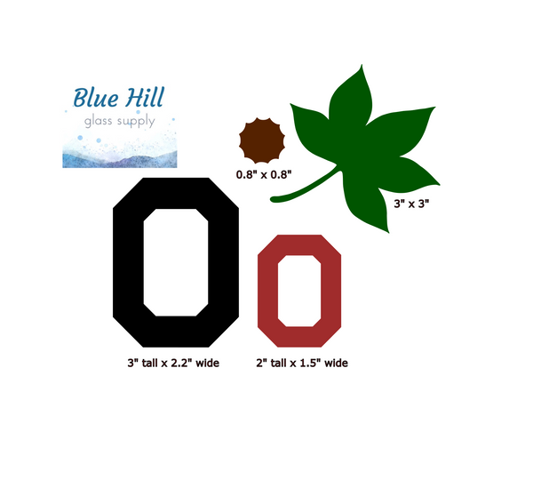 O Ohio Buckeye Block Font Precut Glass Letters - State Font - College - University - Fusible Glass - Kiln Fusible Glass - Glass for Crafters - Mosaic Art
