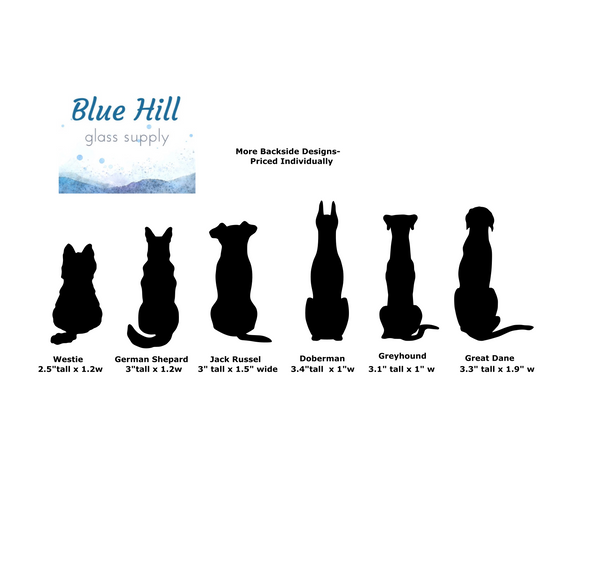 Dogs Backside Fusible Glass Precuts - 96 COE - 90 COE - For fused glass - Stained Glass - Mosaic Art - Glass Art Supplies