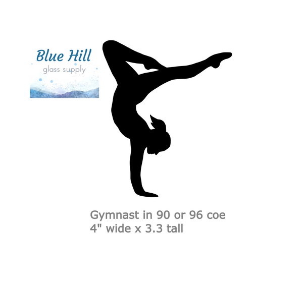 Gymnast Precut Glass Shape - People Glass Precut - Sport - For Mosaics - Fusible - 90 COE - 96 COE - Stained glass - gymnastics