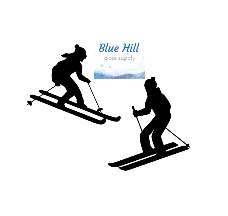 Skier Precut Glass Shape - People Glass Precut - Sport - For Mosaics - Fusible - 90 COE - 96 COE - Stained glass - Skiing Glass - Ski Sport