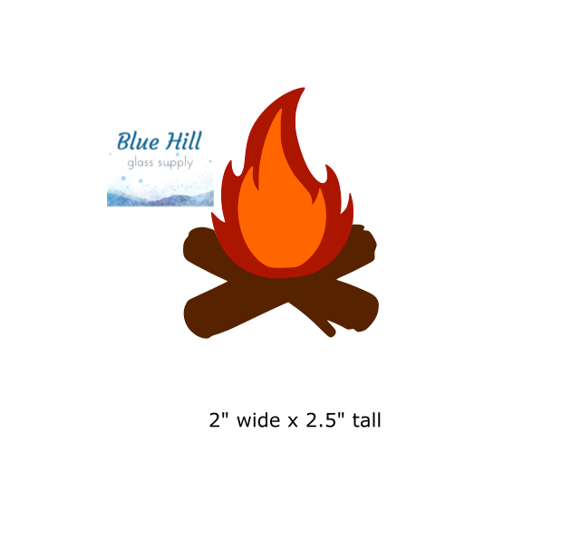 Campfire 3 Piece Precut Fusible Glass Precut - 96 COE - 90 COE - For fused glass - Stained Glass - Mosaic Art - Art Supplies - Camping