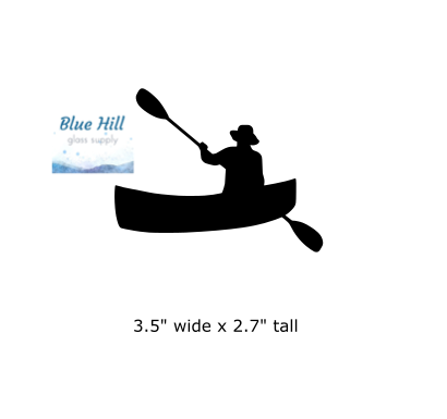 Canoe Precut Glass Shape - People Glass Precut - Boating - For Mosaics - Fusible - 90 COE - 96 COE - Stained glass - Canoeing