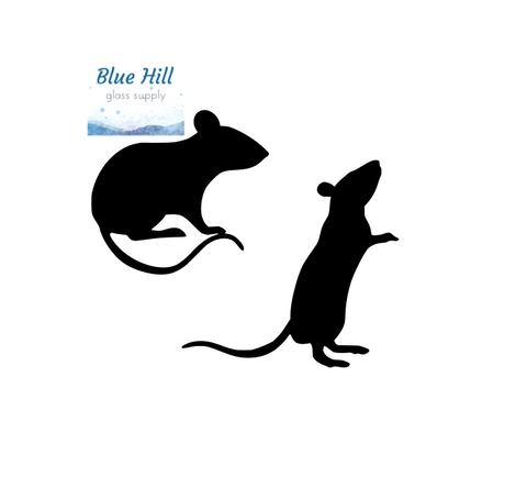 Rat or Mouse Fusible Glass Precut - 96 COE - 90 COE Glass - For fused glass - Stained Glass - Mosaic Art - Glass Art Supplies