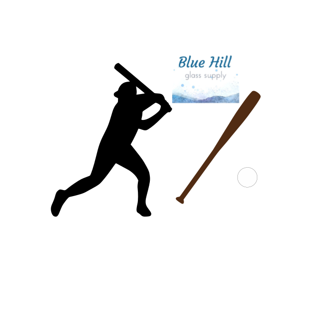 Baseball Player Precut Glass Shape - People Glass Precut - Sport - For Mosaics - Fusible - 90 COE - 96 COE - Stained glass - baseball bat