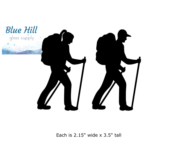 Hiker Precut Glass Shape - People Glass Precut - Sport - For Mosaics - Fusible - 90 COE - 96 COE - Stained glass - Hiking