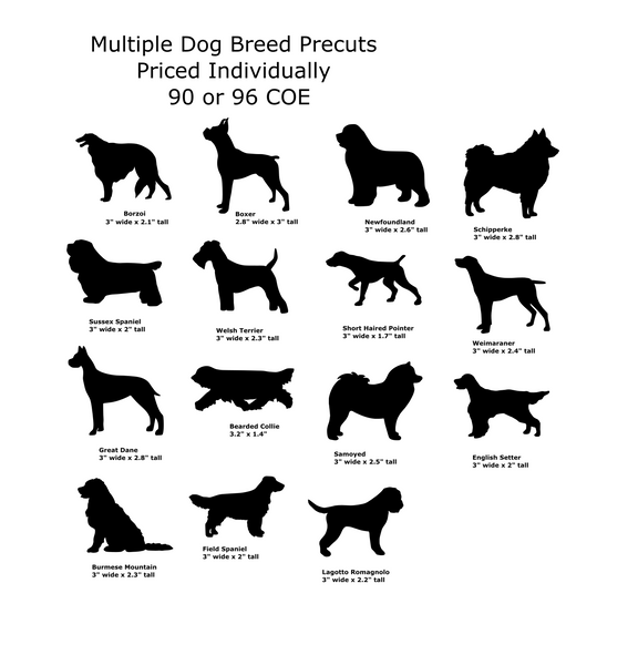 Multiple Breed Dog Fusible Glass Precut - 96 COE or 90 COE- For fused glass - Stained Glass - Mosaic Art - Glass Art Supplies