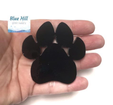 Paw Fusible Glass Precut - Pet Paw- Dog - 96 COE - 90 COE - For fused glass - Stained Glass - Mosaic Art - Glass Art Supplies