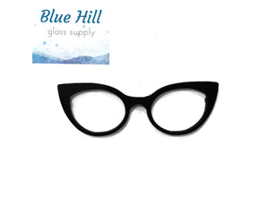 Cats Eye Glasses Fusible Glass Precut Shape - Oceanside 3mm 96 COE Glass - for Fusing, Stained Glass, Mosaic Art