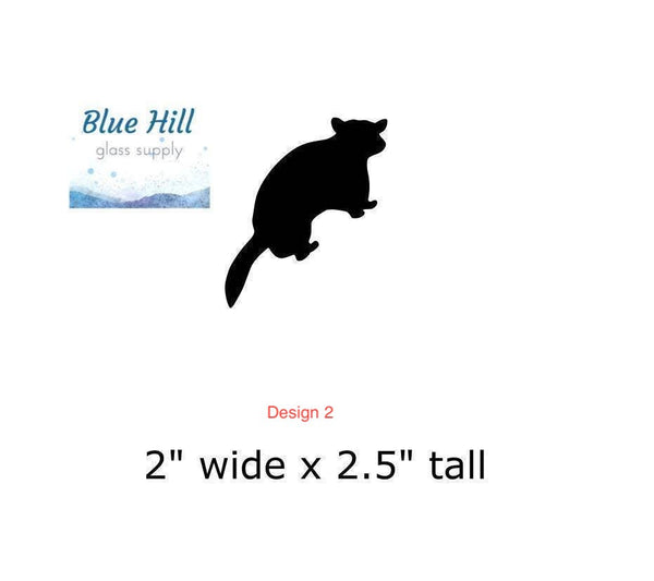 Raccoon Fusible Glass Precut - 96 COE - 90 COE Glass - For fused glass - Stained Glass - Mosaic Art - Glass Art Supplies - Animals