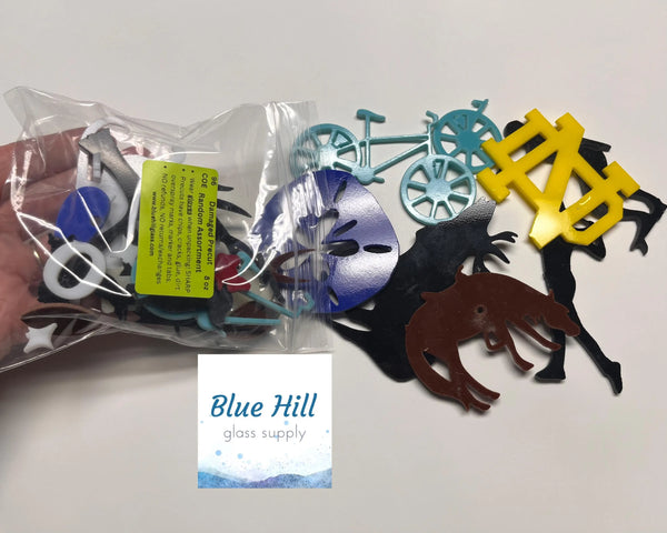 Damaged Precut Random Assortment - 90 or 96 COE - For Mosaic Art - Stained Glass - Fusible Glass - Recycled Art